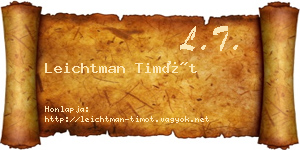 Leichtman Timót névjegykártya